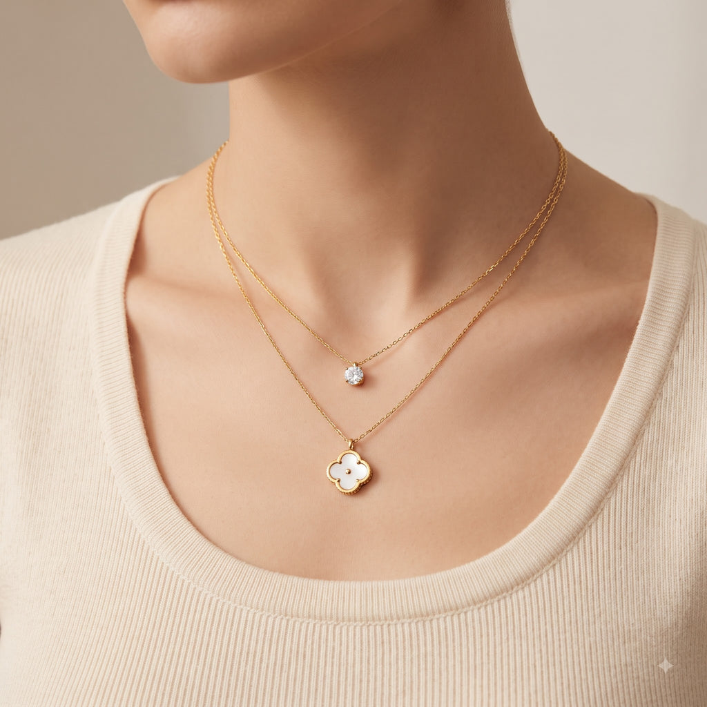 Celestial Clover Layered Necklace