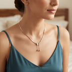 Rose Gold Butterfly Drop Necklace