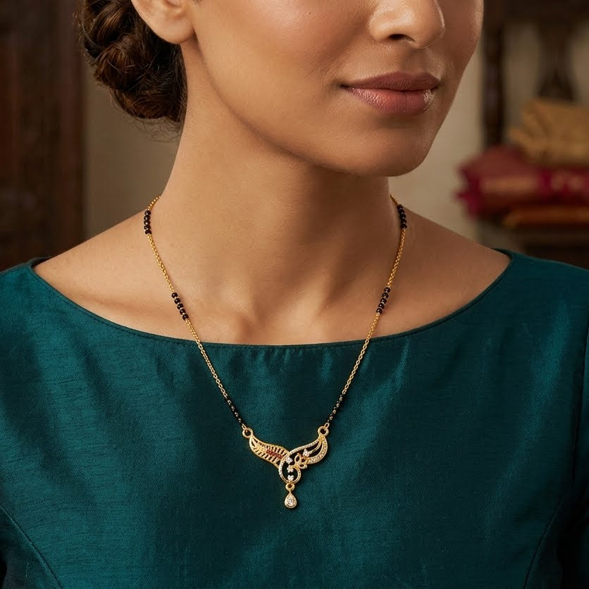 Swarna Viraasat Floral Mangalsutra Secondary image