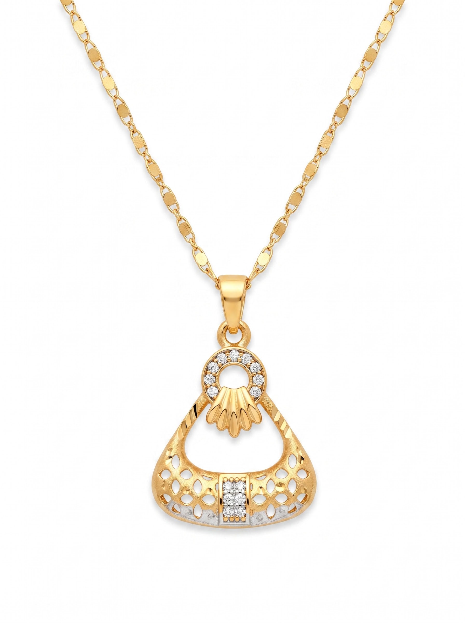 Prism Arc Diamond Pendant Necklace