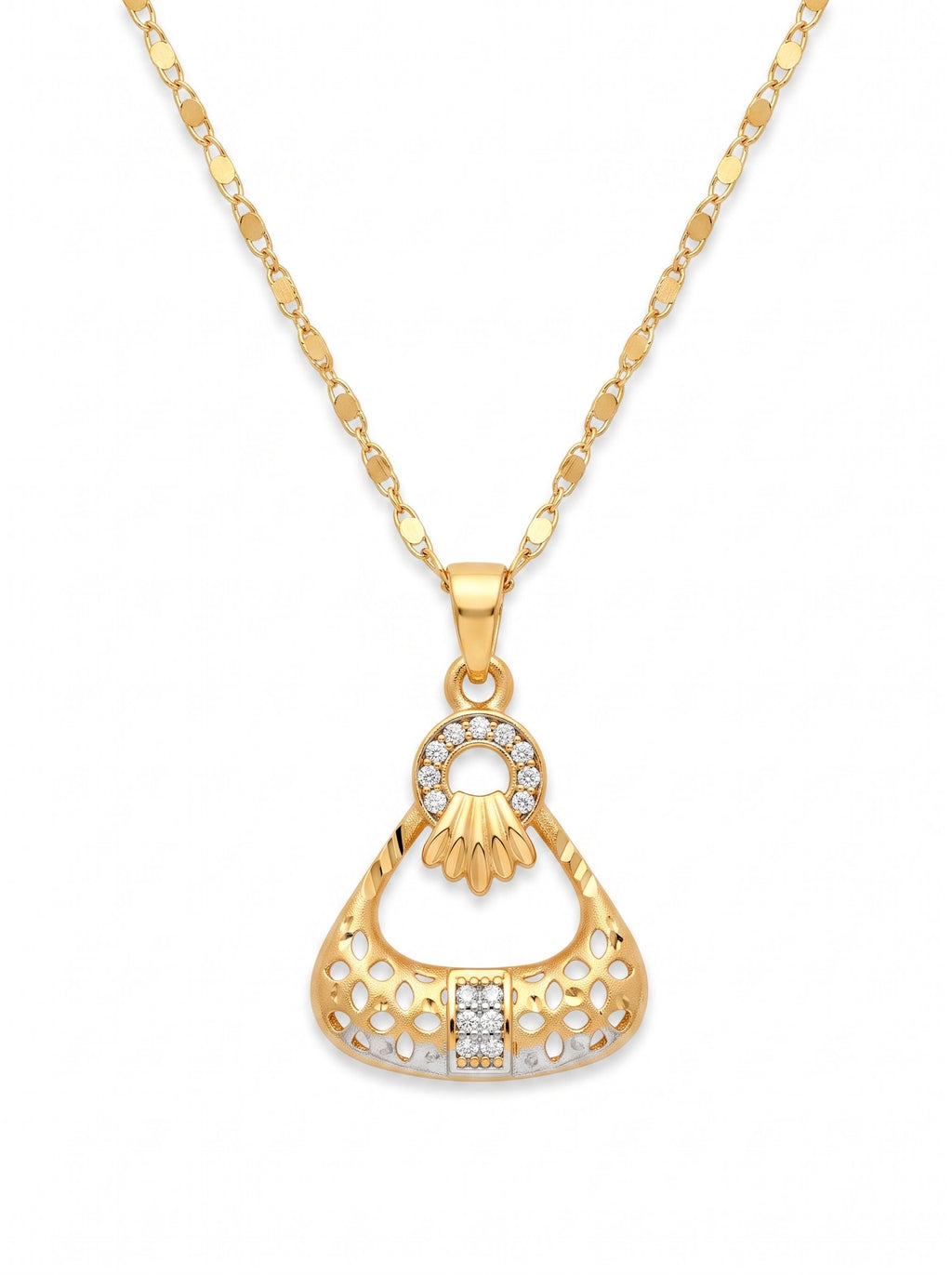 Prism Arc Diamond Pendant Necklace