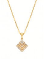 Dual Tone Teardrop Pendant Necklace