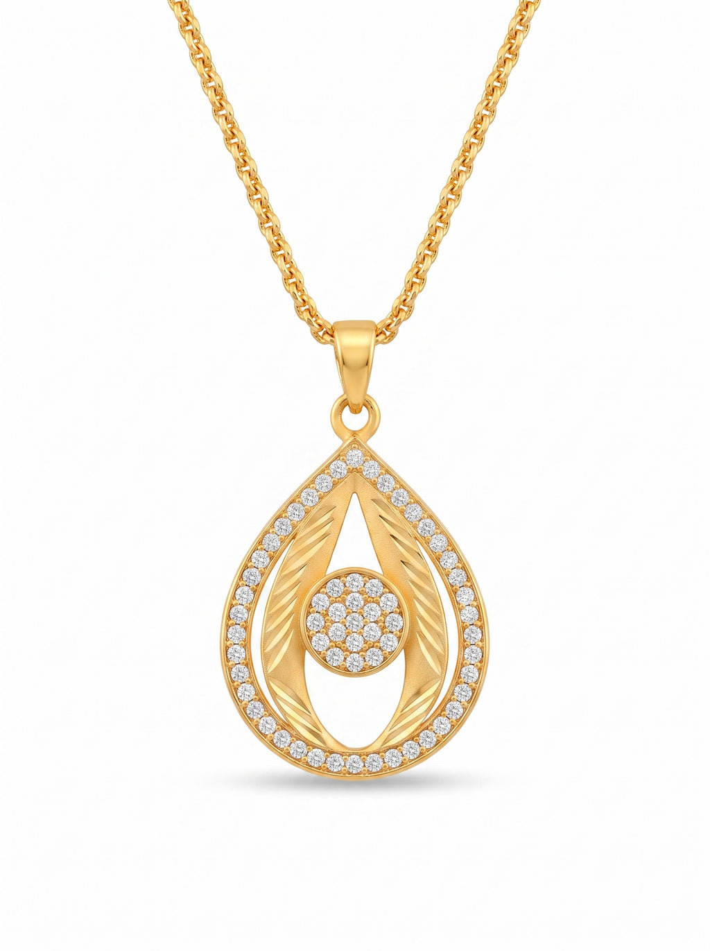 Diamond Eyedrop Pendant Necklace