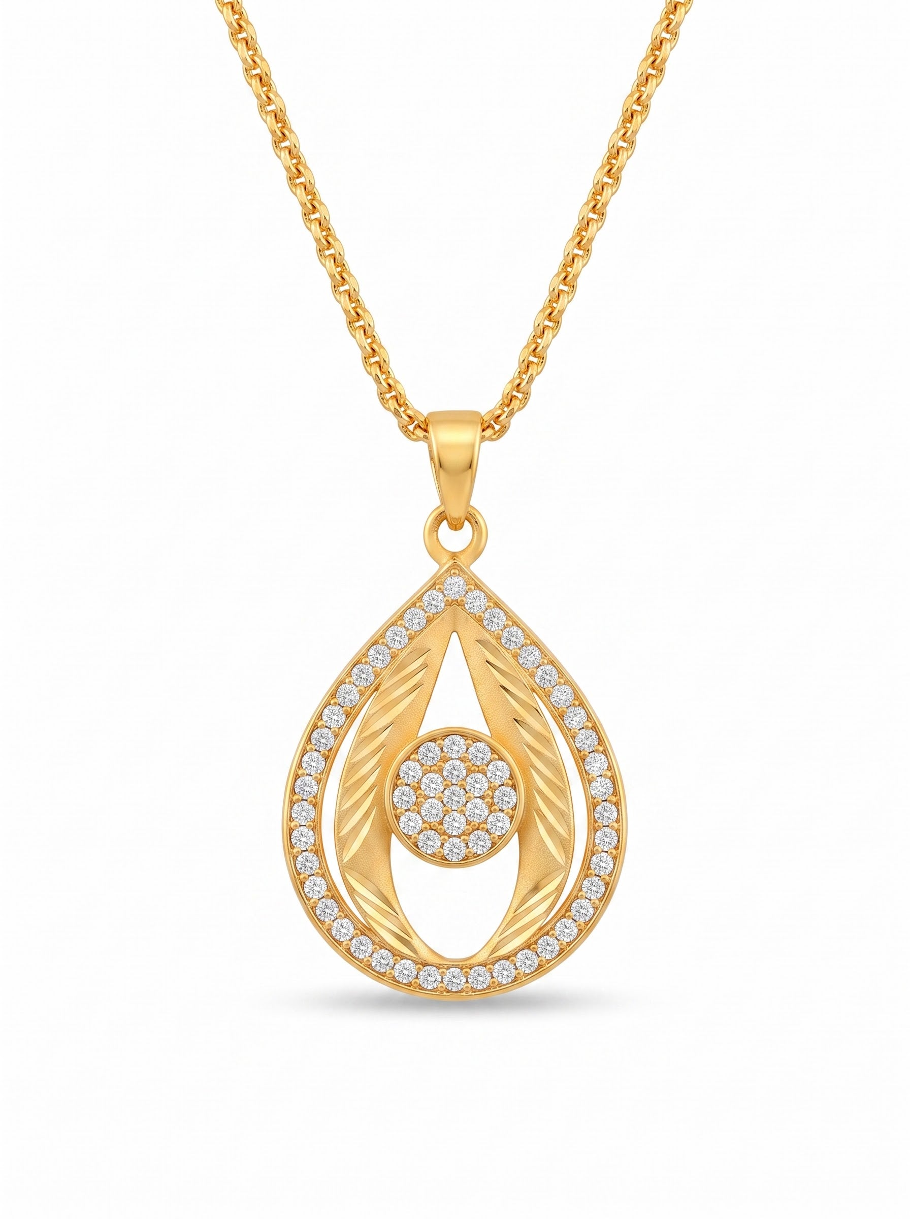 Diamond Eyedrop Pendant Necklace