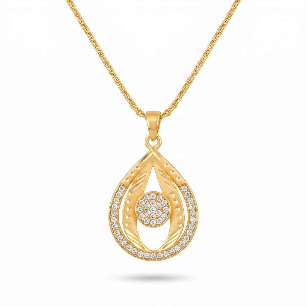 Diamond Eyedrop Pendant Necklace