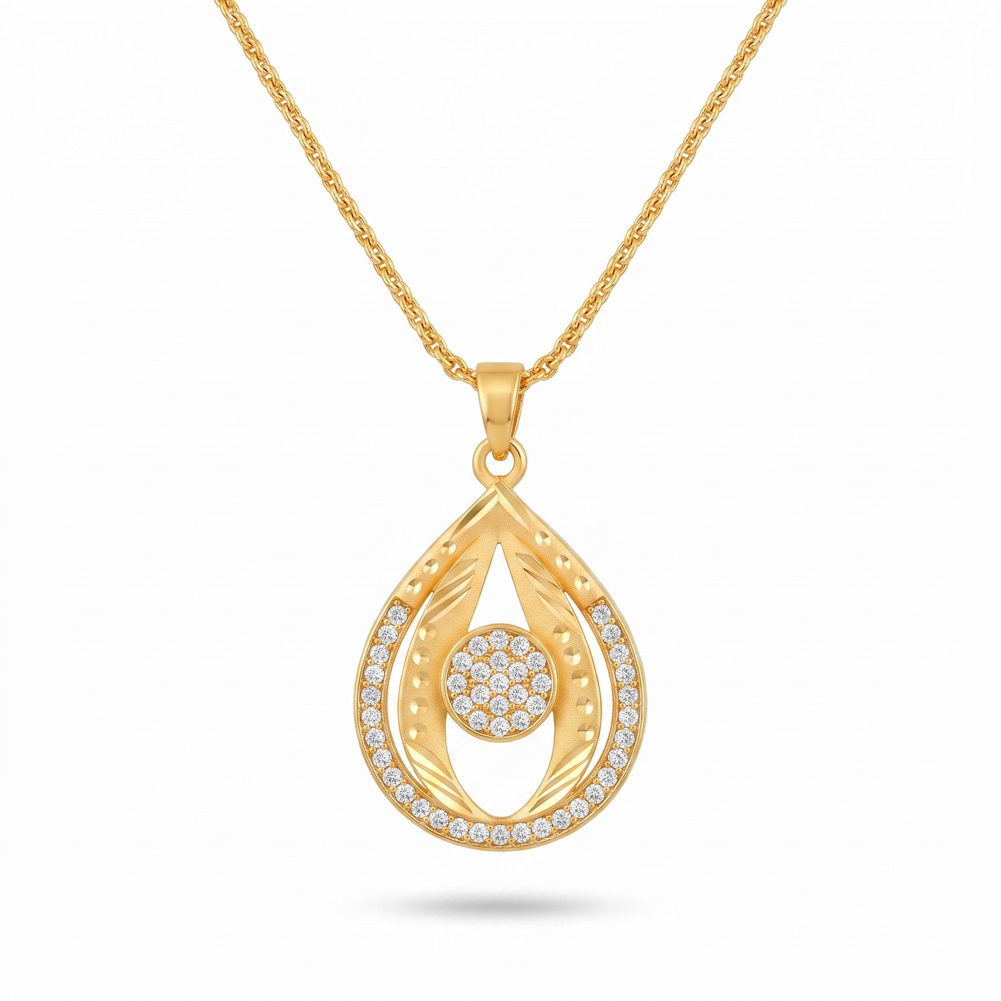 Diamond Eyedrop Pendant Necklace
