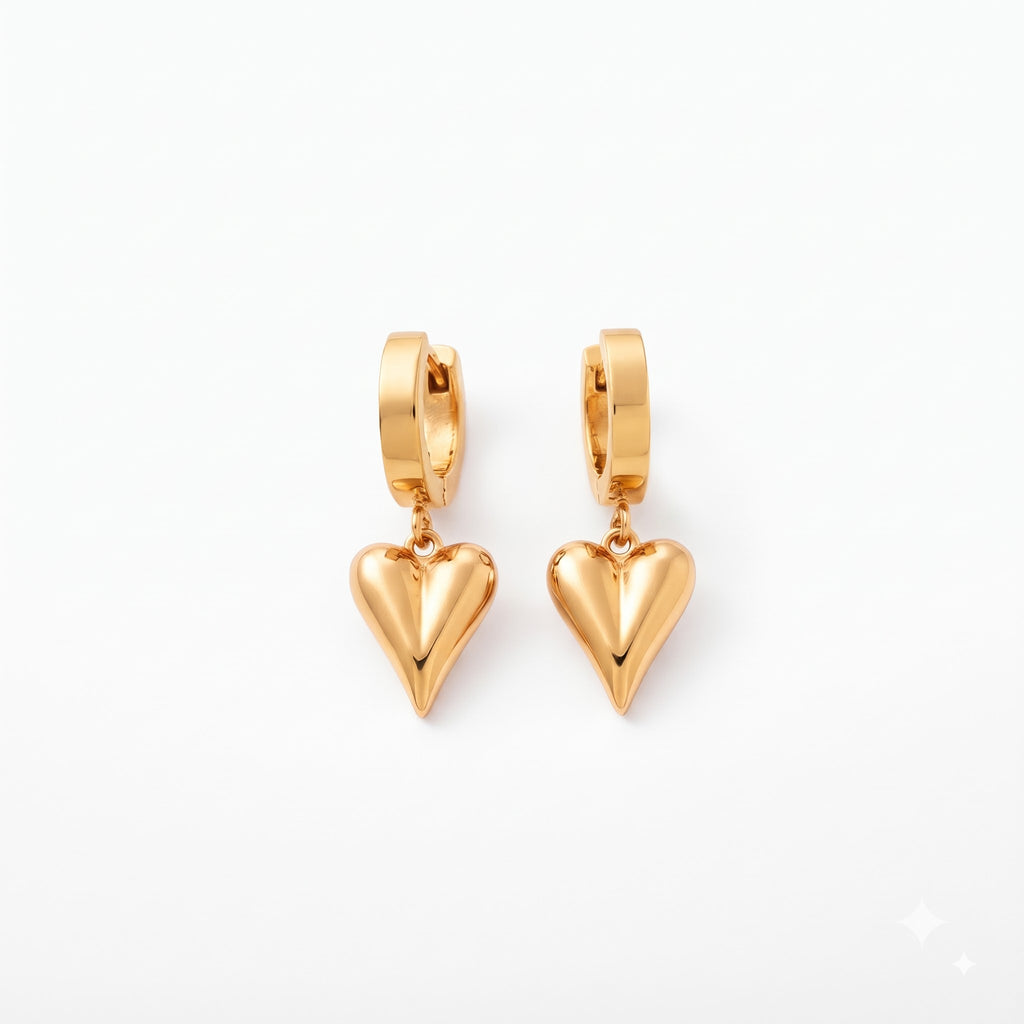 Rosé Heart Drop Earrings