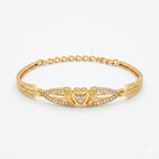 Elegant Heart Wings Gold Bracelet