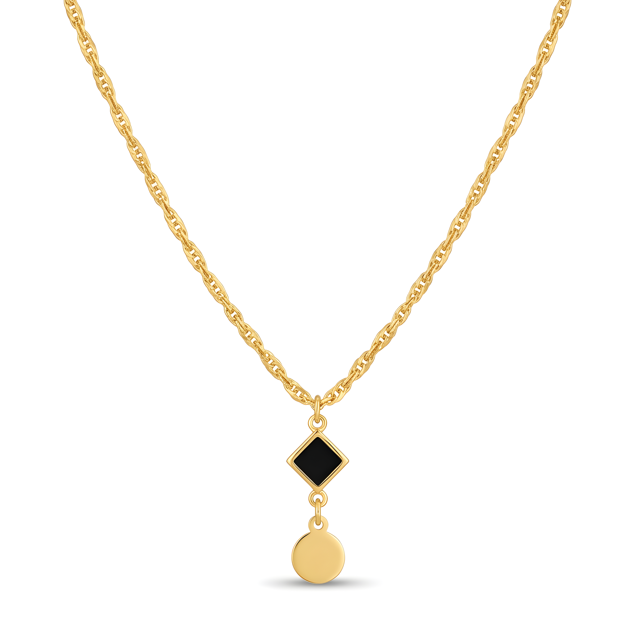 Noir Medallion Drop Necklace Main image