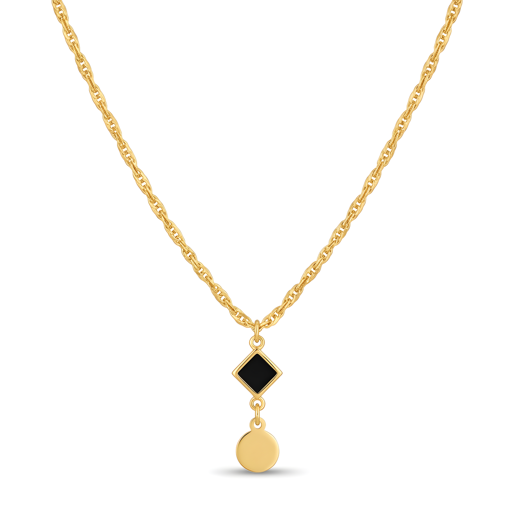 Noir Medallion Drop Necklace