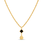 Noir Medallion Drop Necklace