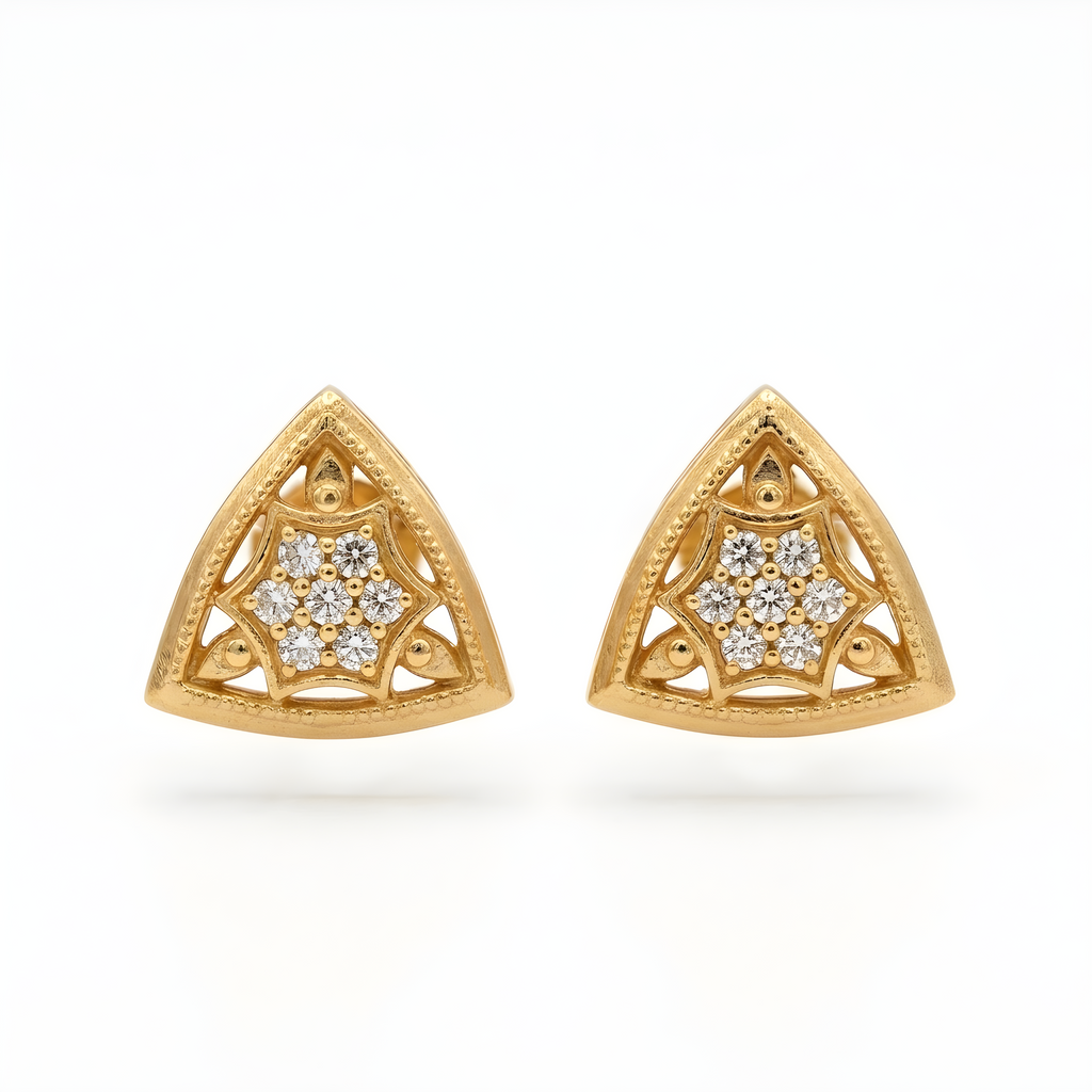 Celestial Bloom Triangle Studs