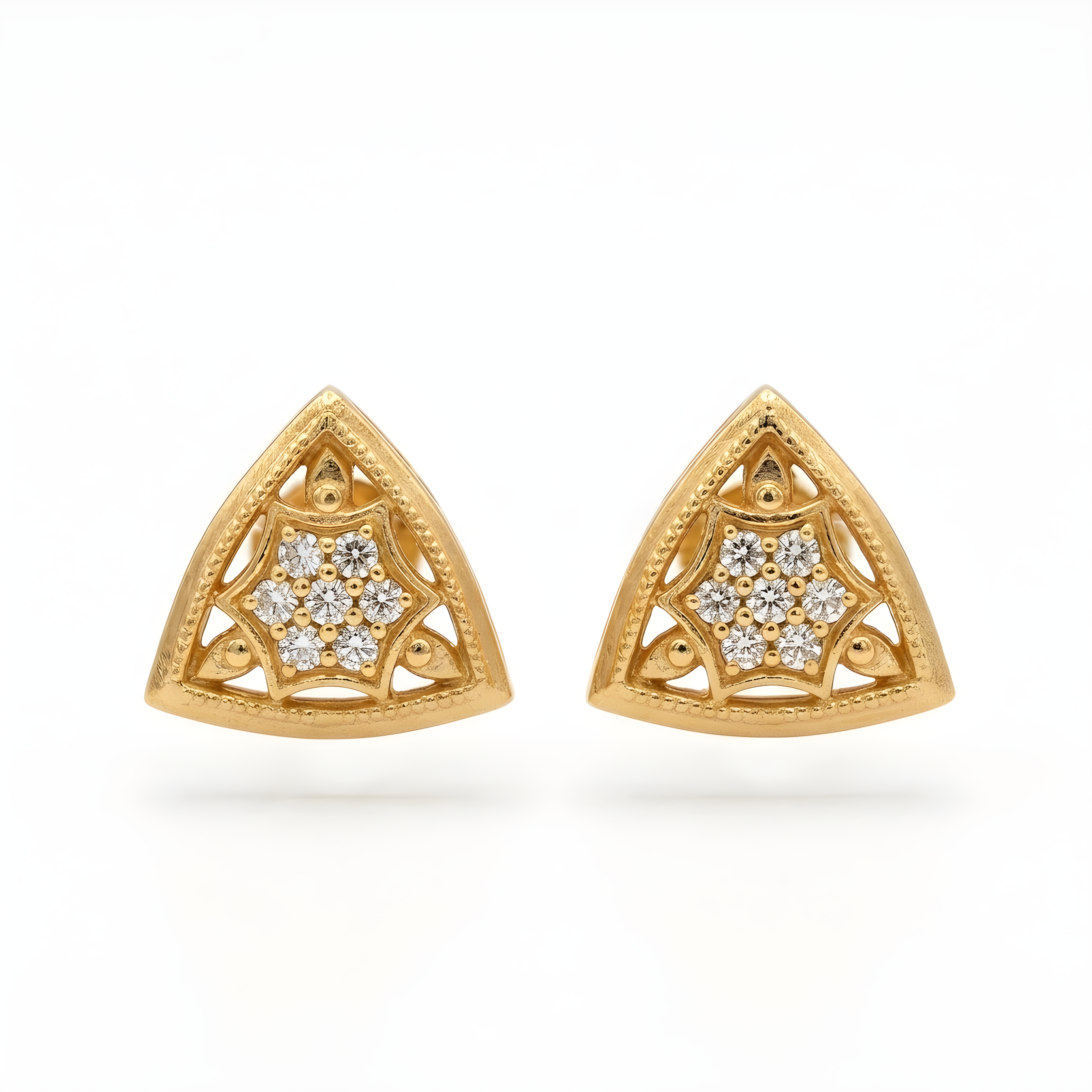 Celestial Bloom Triangle Studs