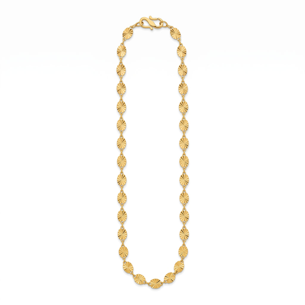 Sunburst Disc Gold Chain