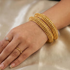 Vanya Leaf Gold Bangles