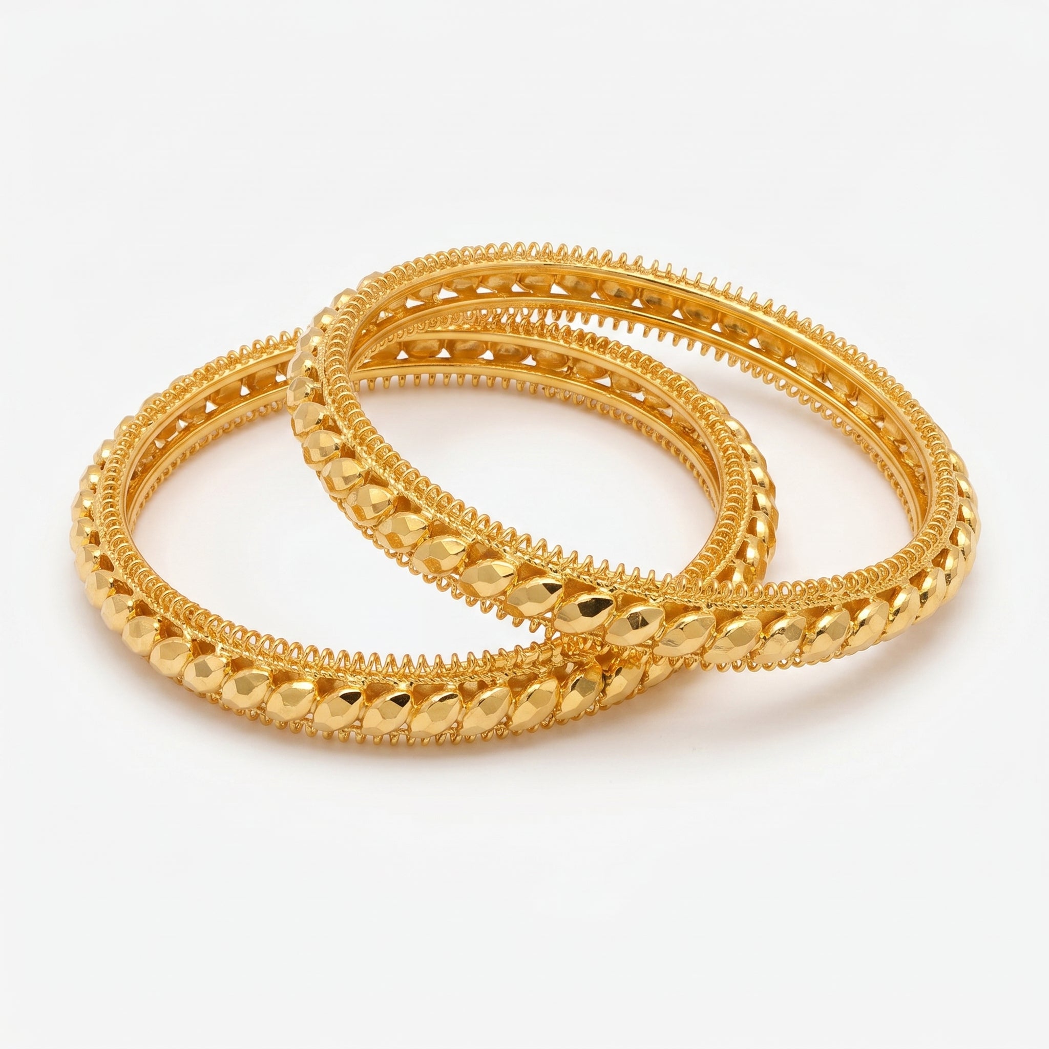 Vanya Leaf Gold Bangles