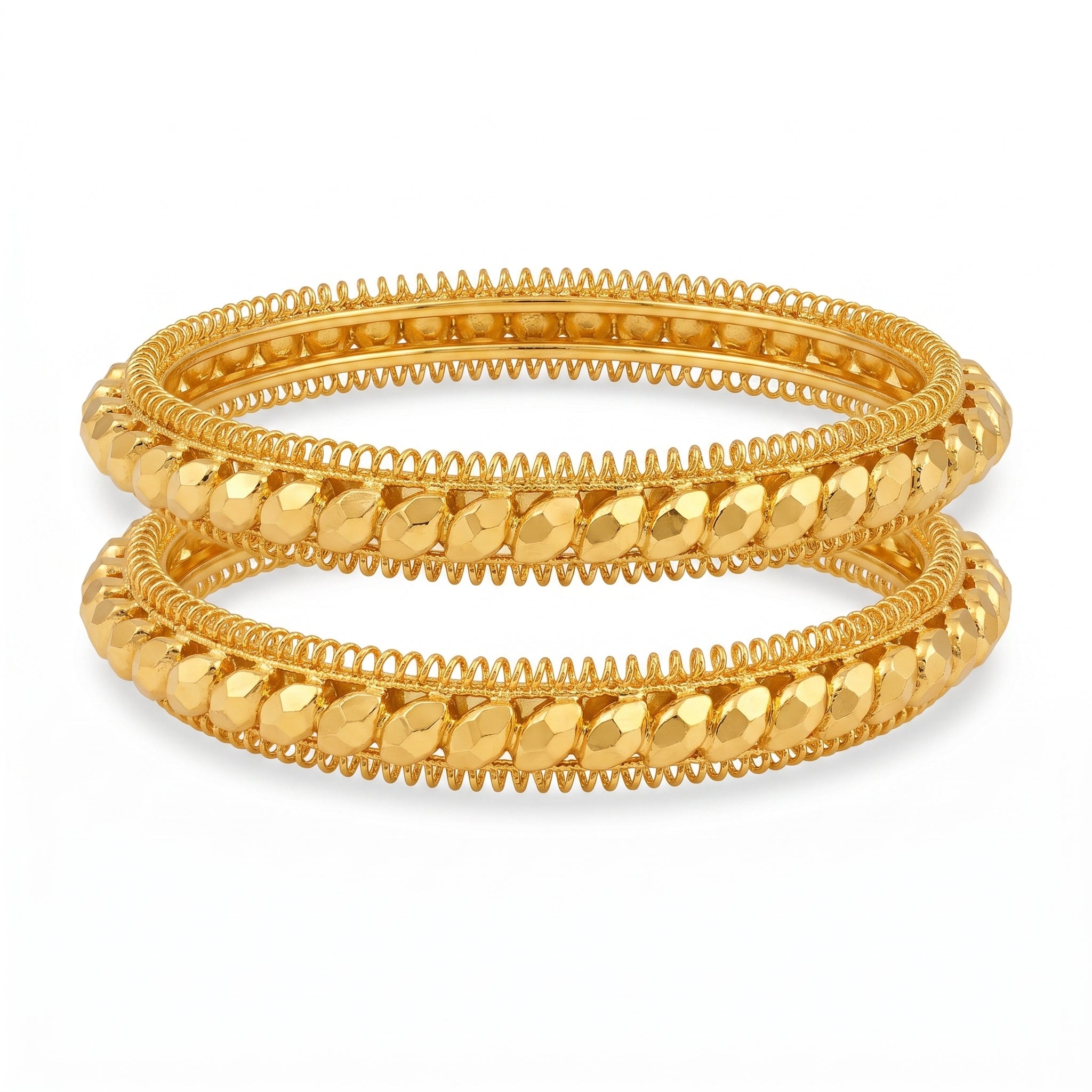 Vanya Leaf Gold Bangles Secondary image