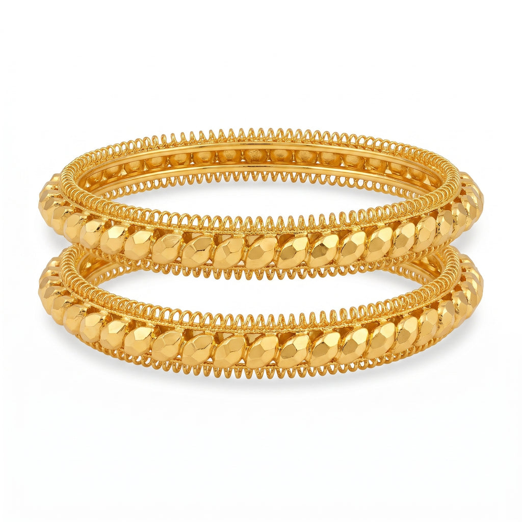Vanya Leaf Gold Bangles