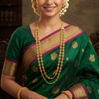 Maharashtrian Dual-Layer Floral Chain Haar