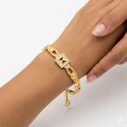 Royal Square Charm Gold Bracelet