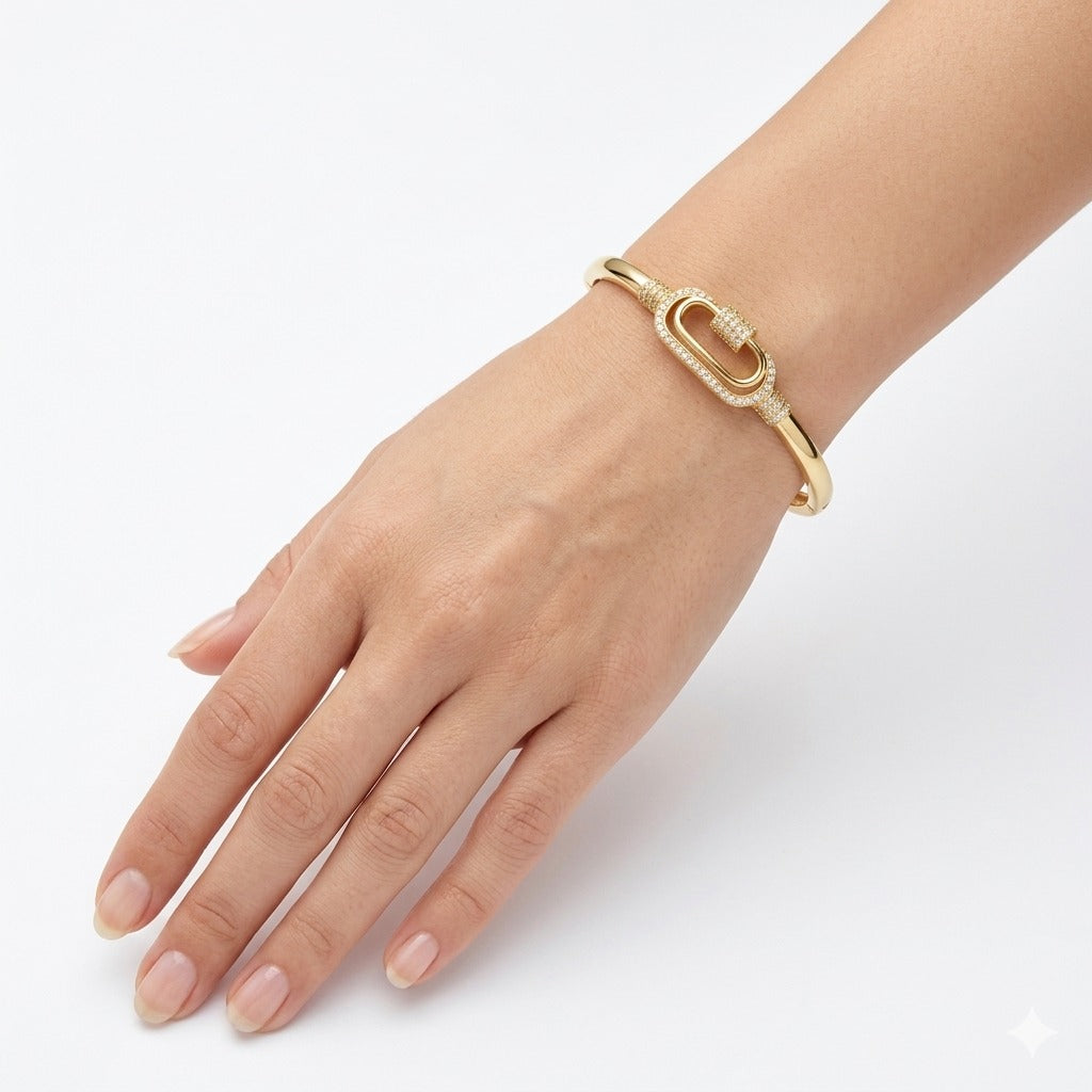 Luxury Lock Design Gold Bracelet