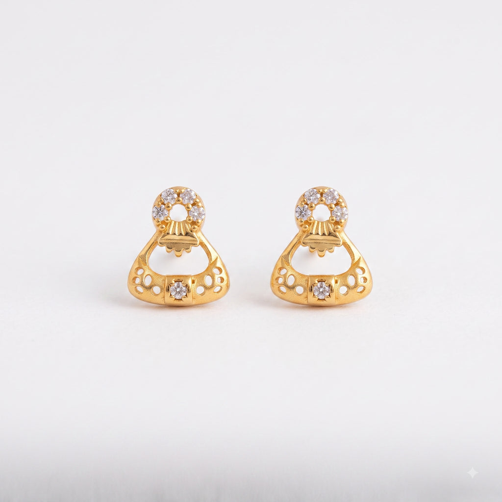 Prism Arc Diamond Stud Earrings