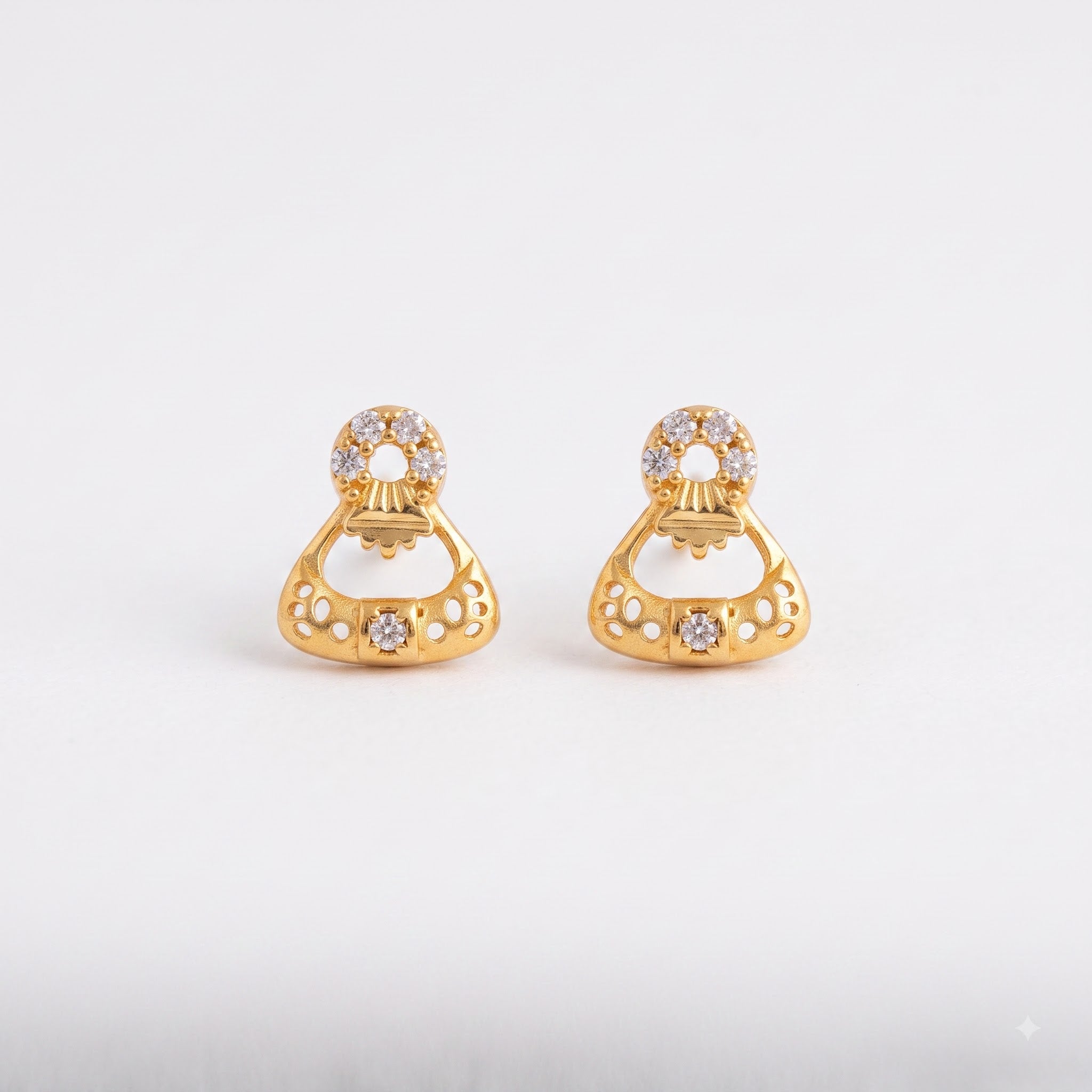 Prism Arc Diamond Stud Earrings