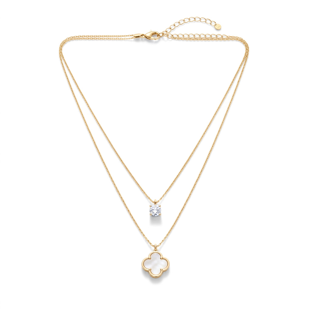 Celestial Clover Layered Necklace