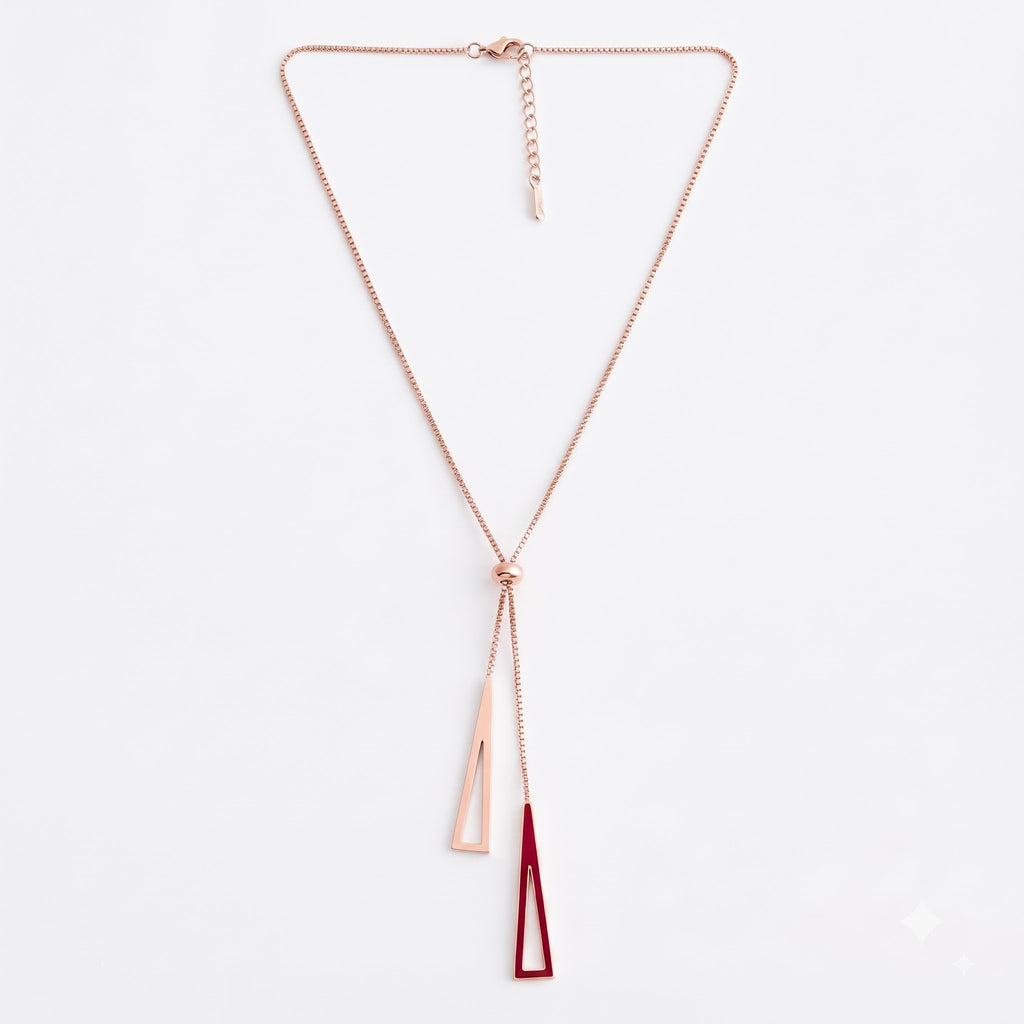 Rosegold Dual-Tone Drop Necklace