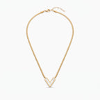 Golden V-Frame Herringbone Necklace