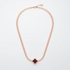 Rose Gold Clover Charm Necklace