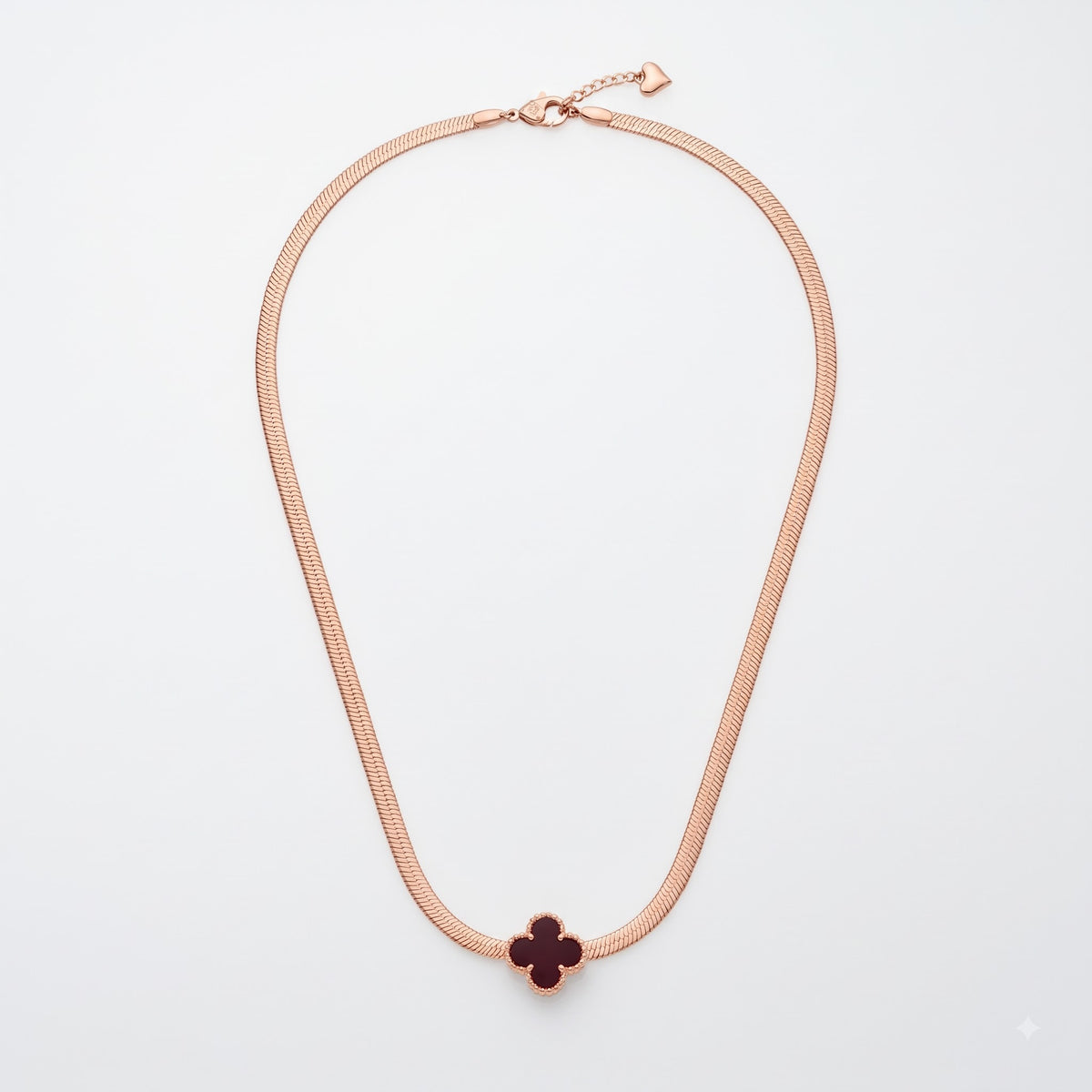 Rose Gold Clover Charm Necklace
