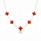 Red Clover Charm Necklace