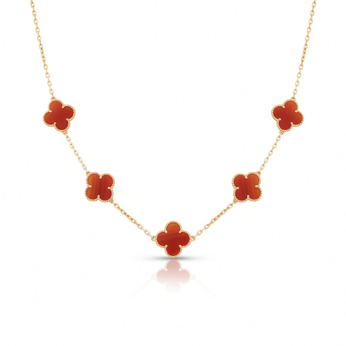 Red Clover Charm Necklace