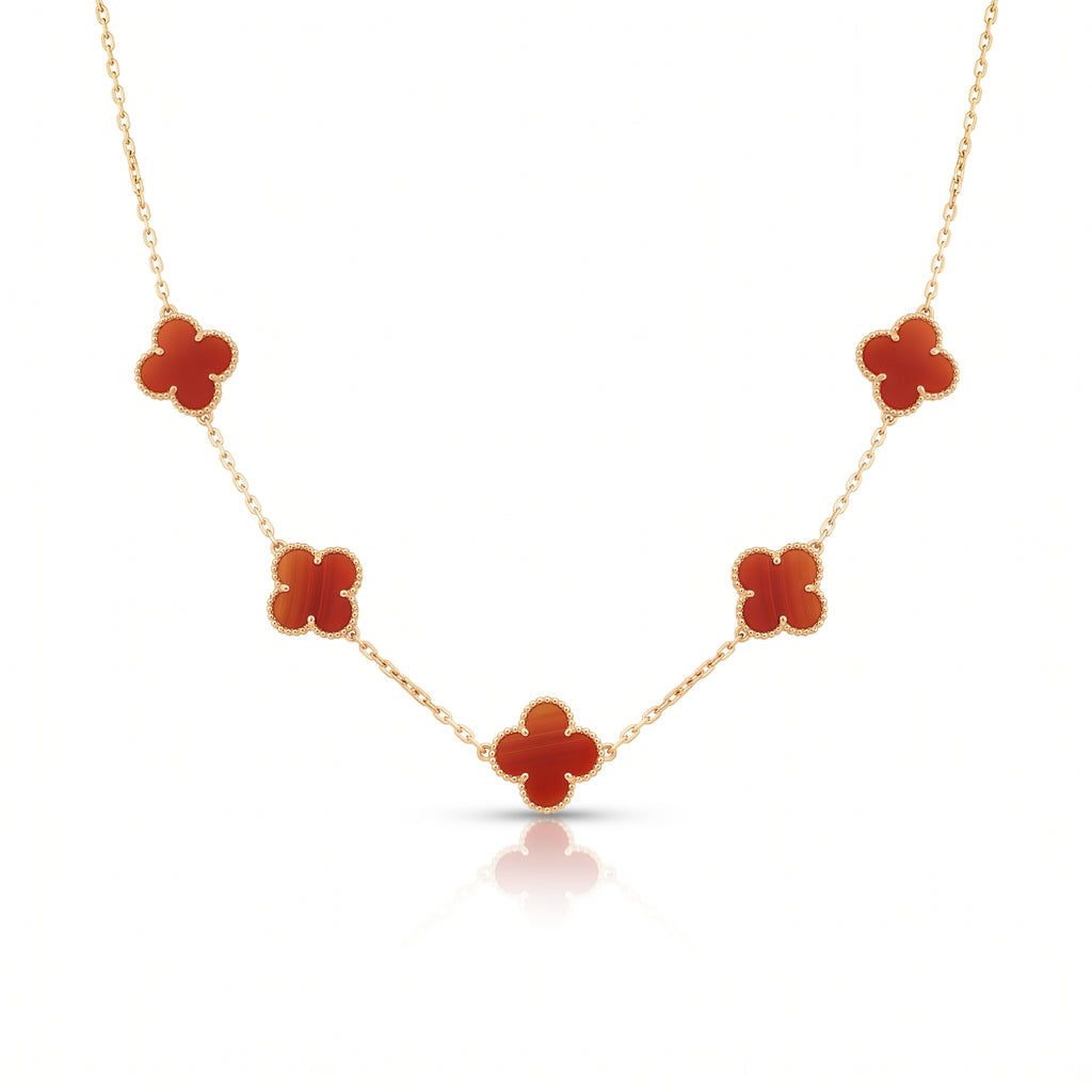 Red Clover Charm Necklace