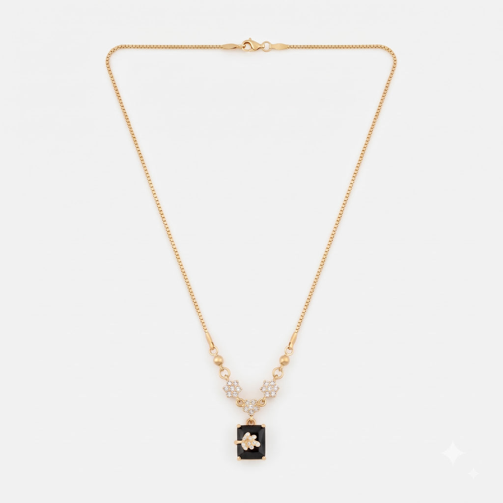 Golden Bloom Onyx Necklace