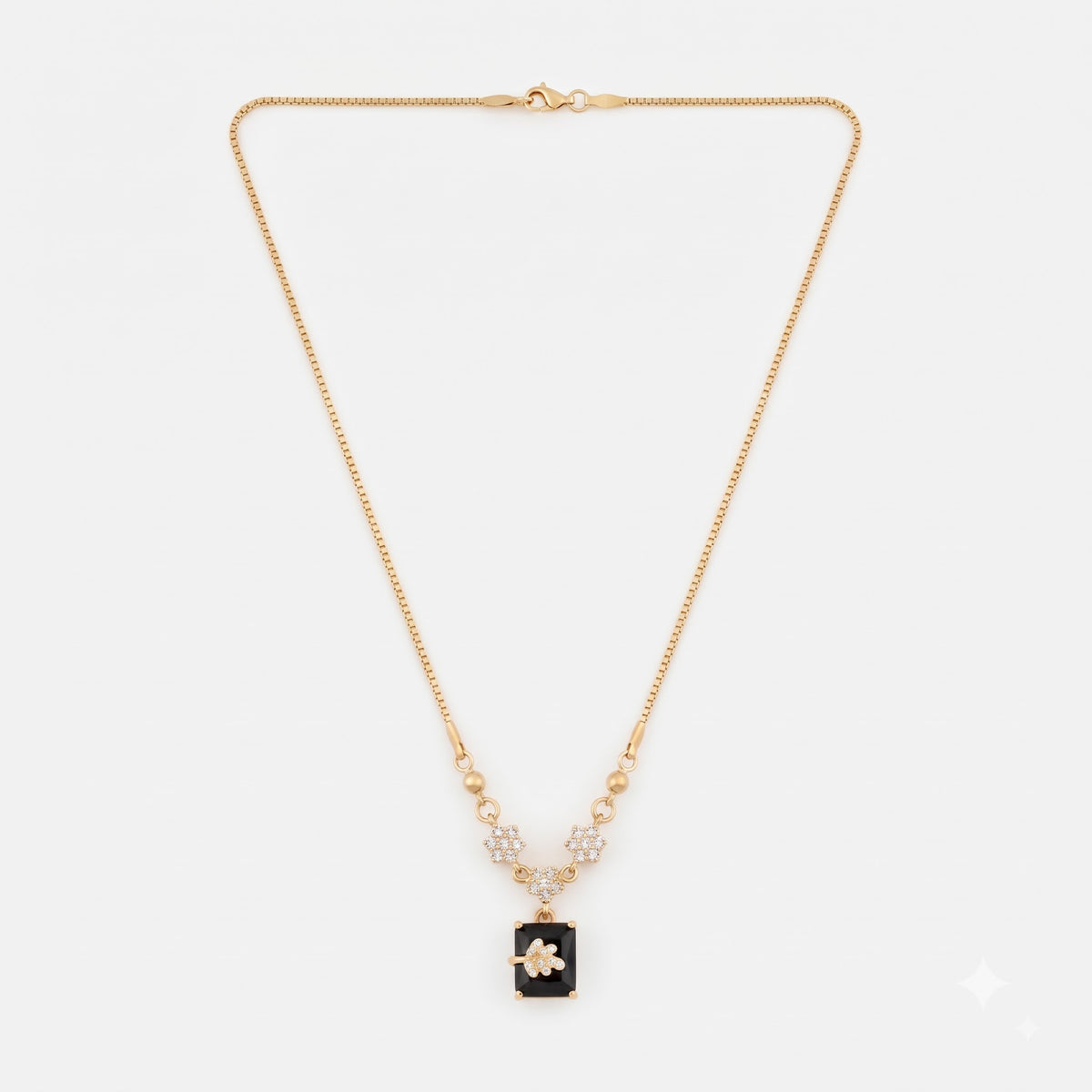 Golden Bloom Onyx Necklace