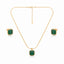Emerald Green Stone Gold-Tone Necklace Set