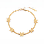 Golden Butterfly Charm Chain Bracelet