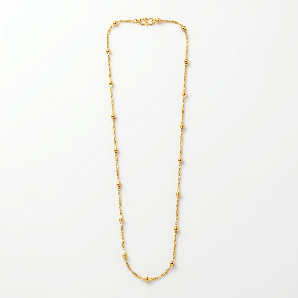 Classic Bead Station Gold Chain