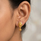 Golden Fern Drop Earrings
