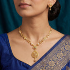 Pearl & Filigree Teardrop Pendant Necklace