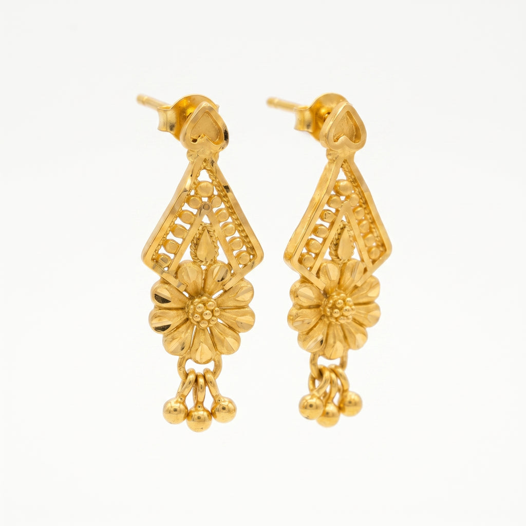 Floral Filigree Drop Earrings