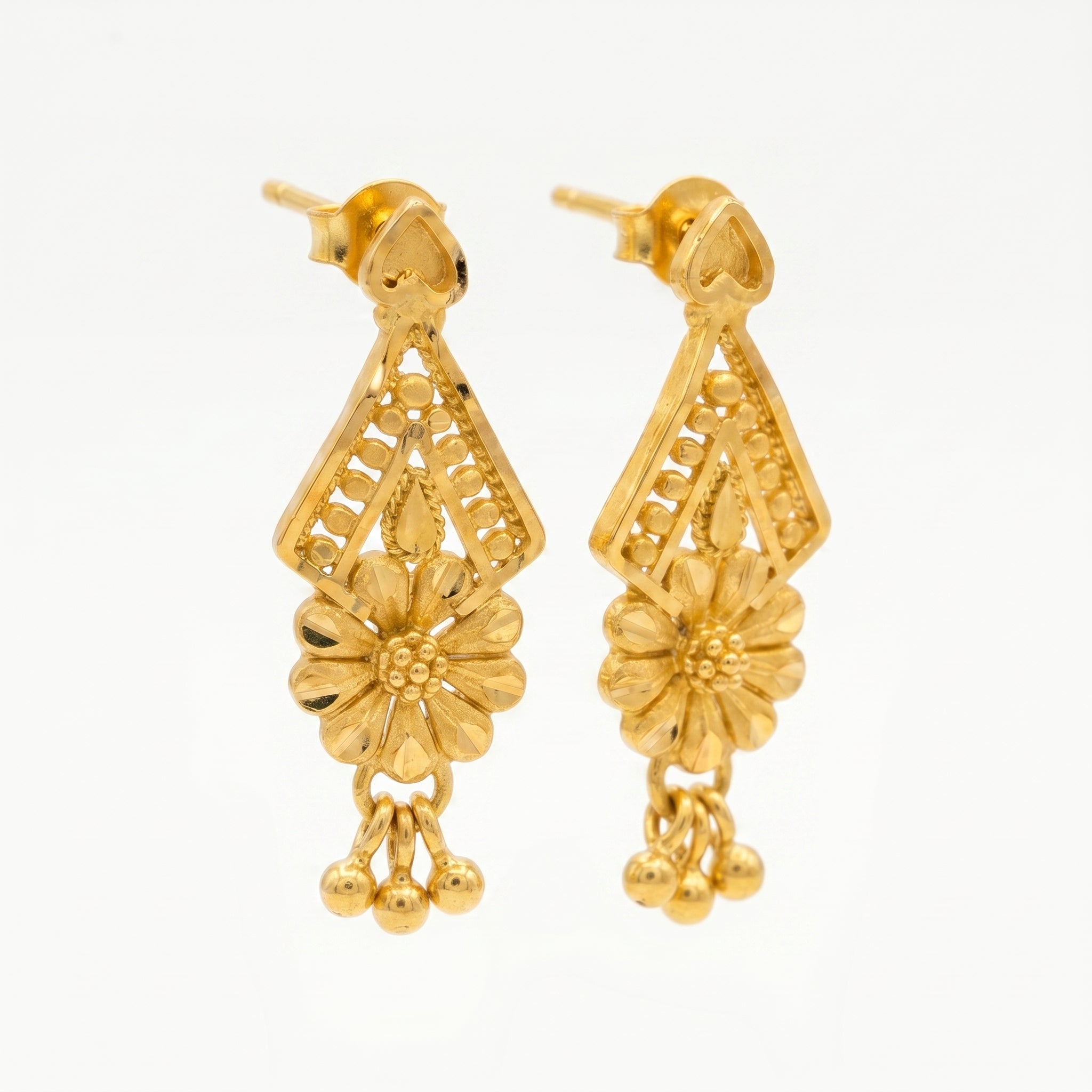 Floral Filigree Drop Earrings