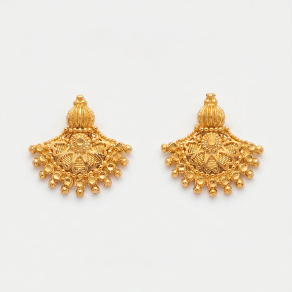 Royal Lotus Filigree Stud Earrings