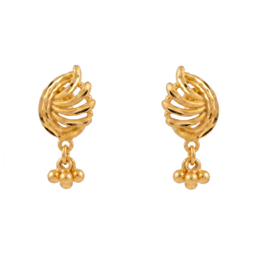 Golden Fern Drop Earrings