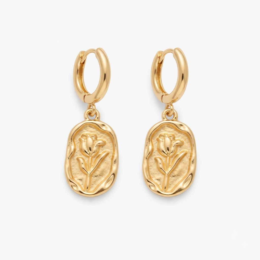 Golden Bloom Medallion Earrings