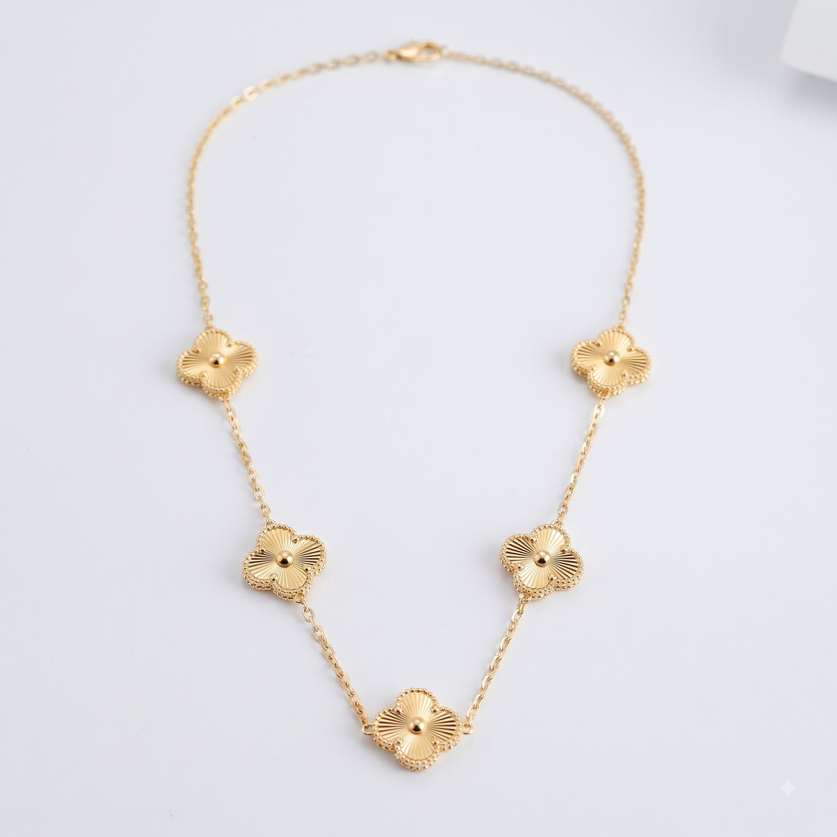 Golden Clover Blossom Necklace