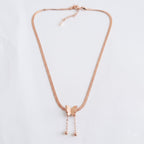 Rose Gold Butterfly Drop Necklace