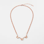 Rose Gold Butterfly Trio Necklace